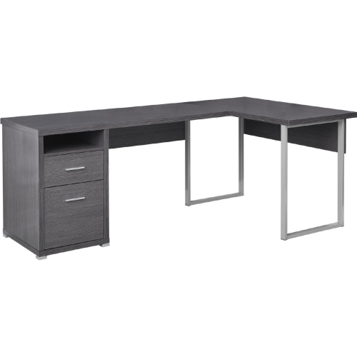 80" Computer Desk in Grey (Left or Right Facing)